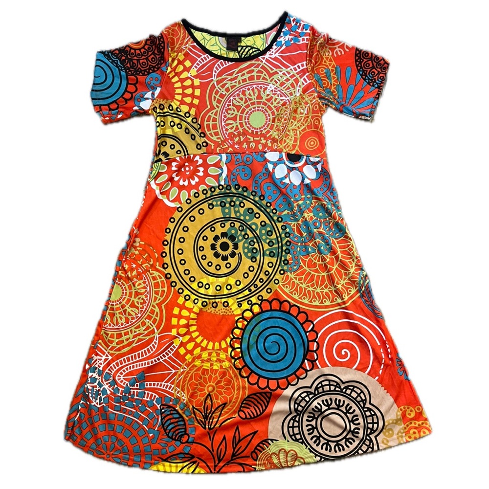 Aller Simplement Dress Women’s Size XL Colorful Pattern